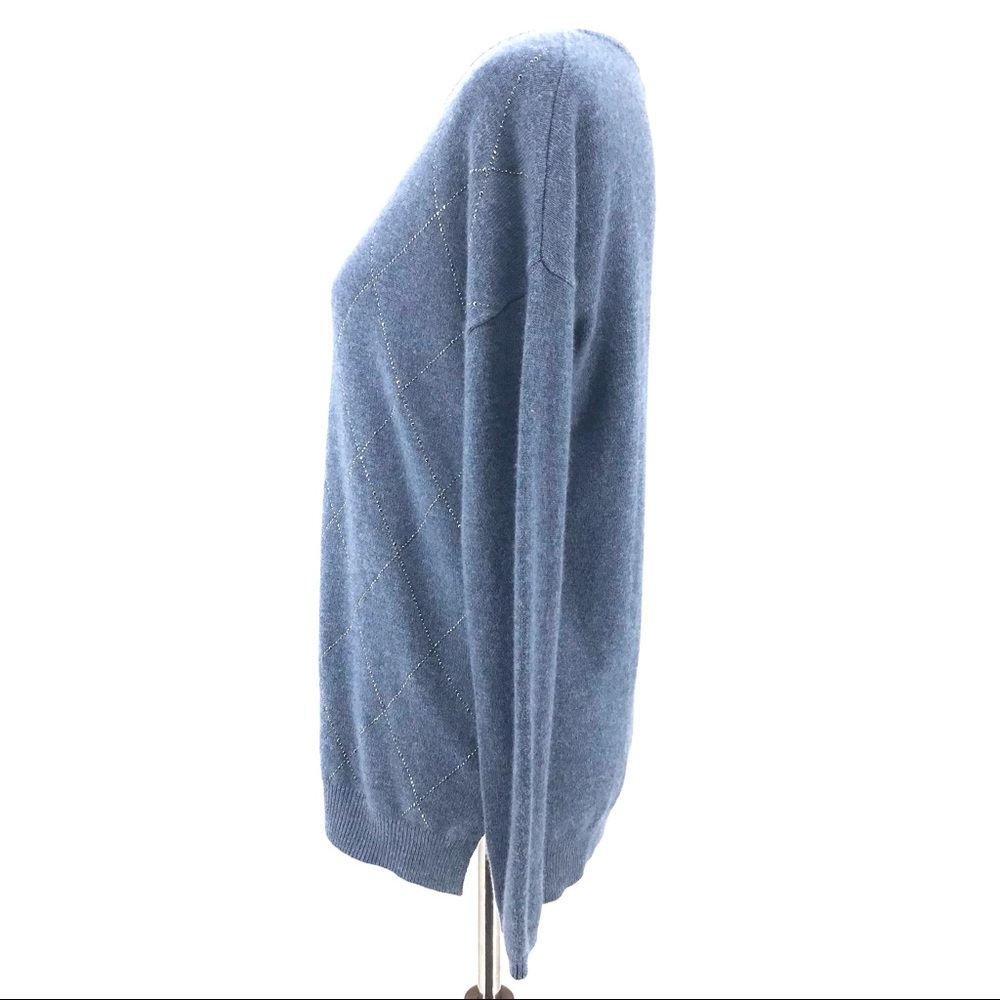 Sofia Cashmere Light Blue Long Sleeve Sweater - Picture 3 of 6